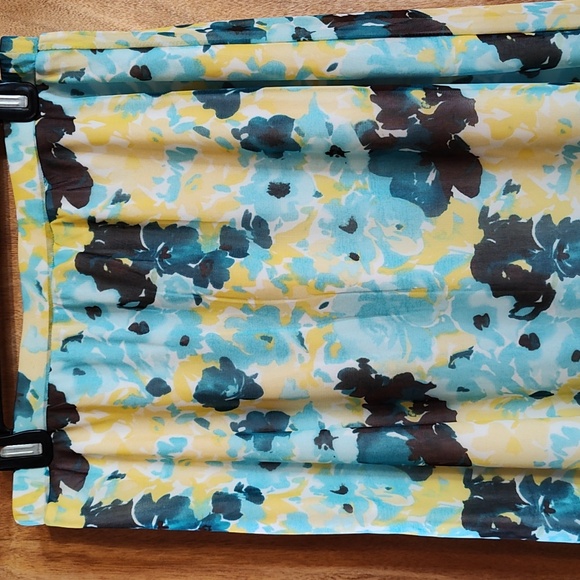 Y2K Vintage Cato Fairycore High-Low Skirt Yellow Aqua Floral Sheer Lined Size M - Picture 2 of 11